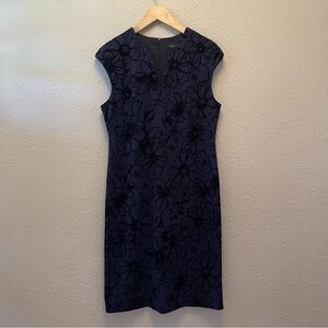 connected apparel Women’s Aubergine Black Burnout Floral Pattern Sheath Dress 12